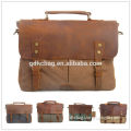 Men's Women Retro Canvas Leather Messenger Briefcase Shoulder School Travel Bag